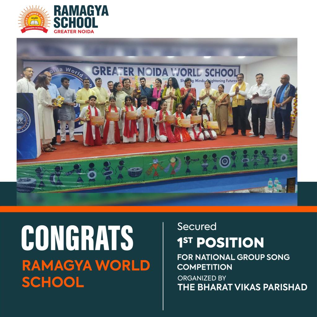 Ramagya World School Secured 1st Position for National Song Competition organized by the Bharat Vikas Parishad